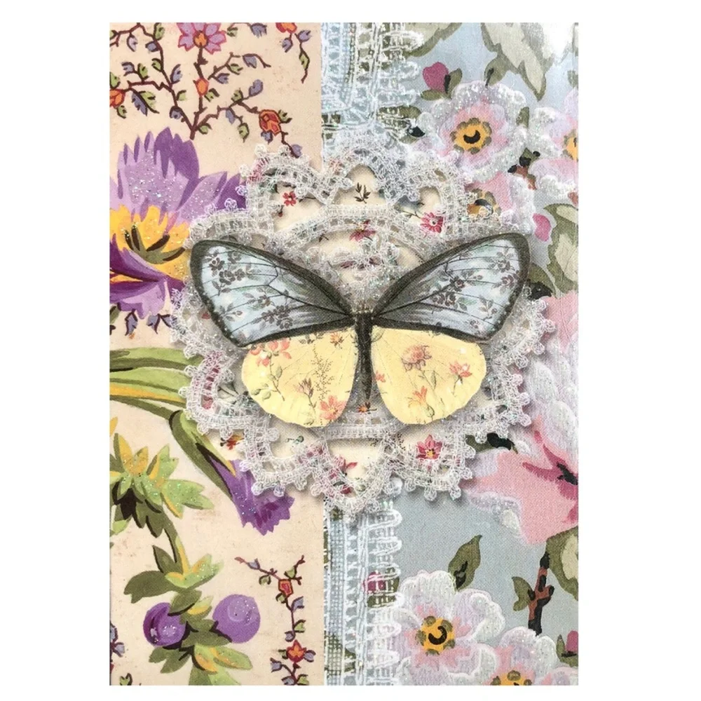 Punch Studio Lacy Butterfly Thank You Cards in Trifold Vinyl Sleeve (67566) 12ct